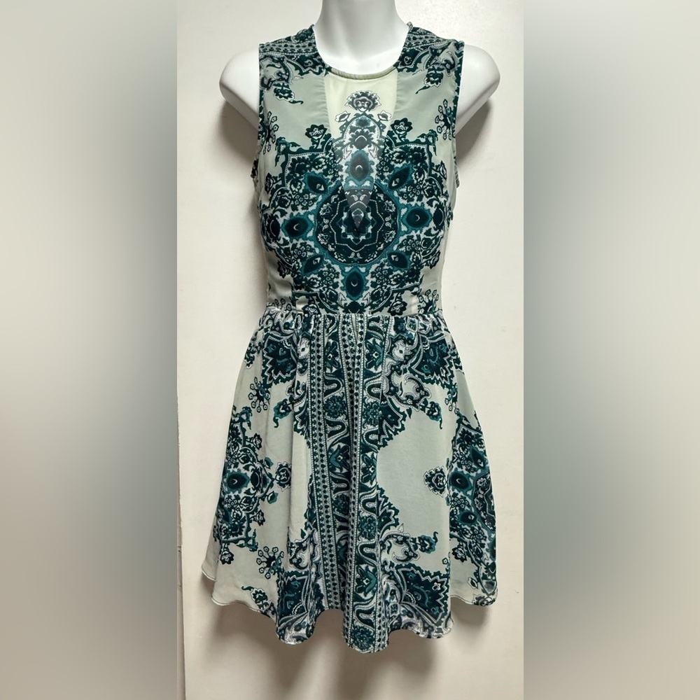Dolce Vita Elegant Teal Patterned Dress Size S